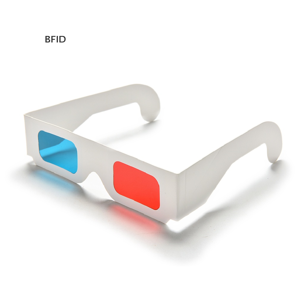 [BFID] 10pcs Kertas Kardus Anaglyph Universal Merah Biru Cyan Kacamata Video 3D [ID]