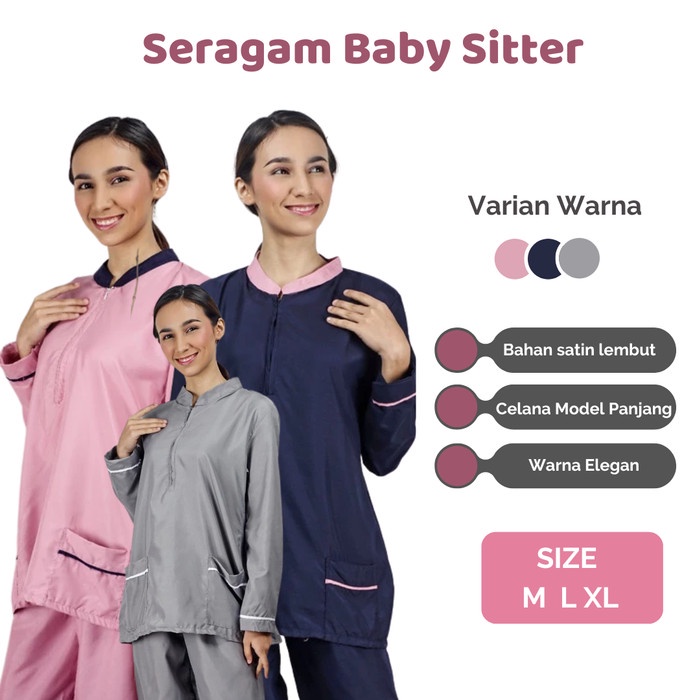 baju suster Promo Baju Seragam Baby Sitter suster polos(F1H4) PROMO Baju Baby Sitter Jumbo Harga Gro