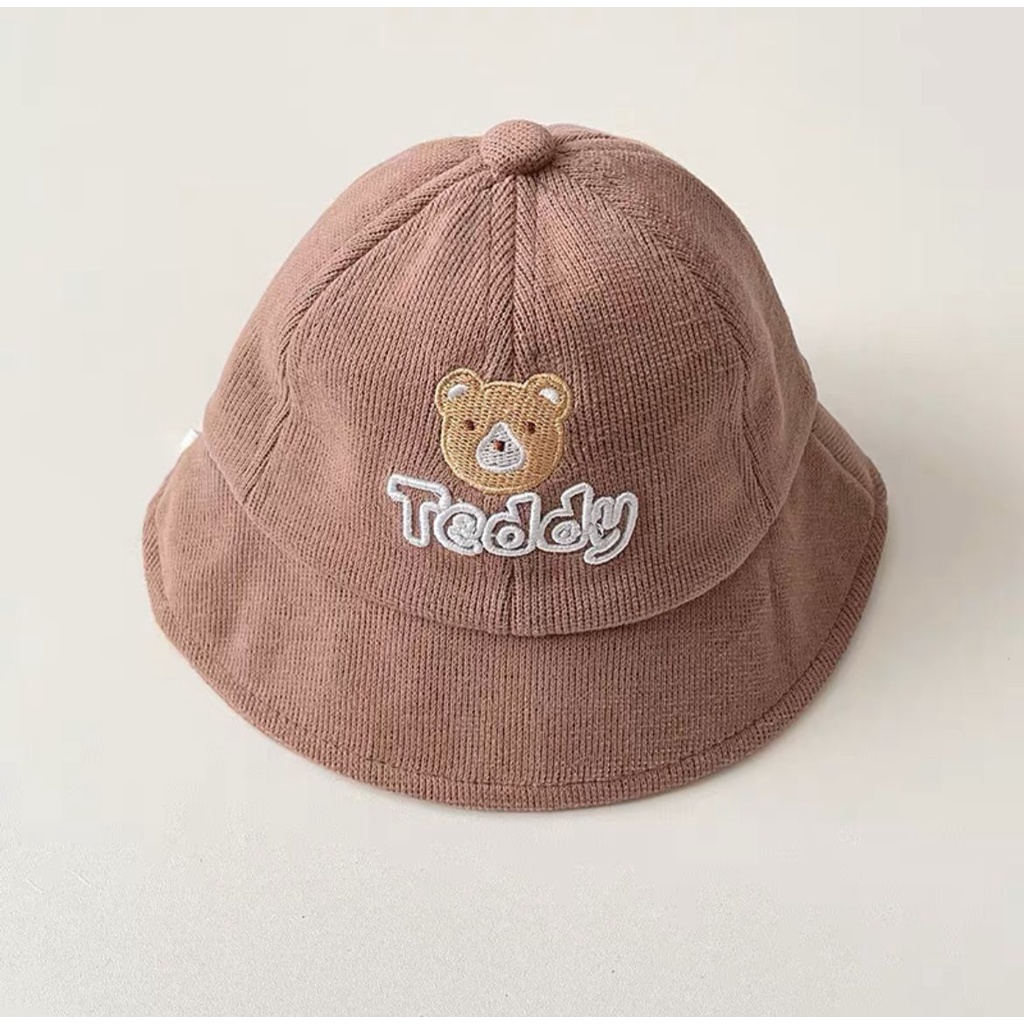 Topi bucket anak unisex usia 6 bulan sampai 5 tahun keren / topi anak bayi motif TEDDY BEAR lucu import