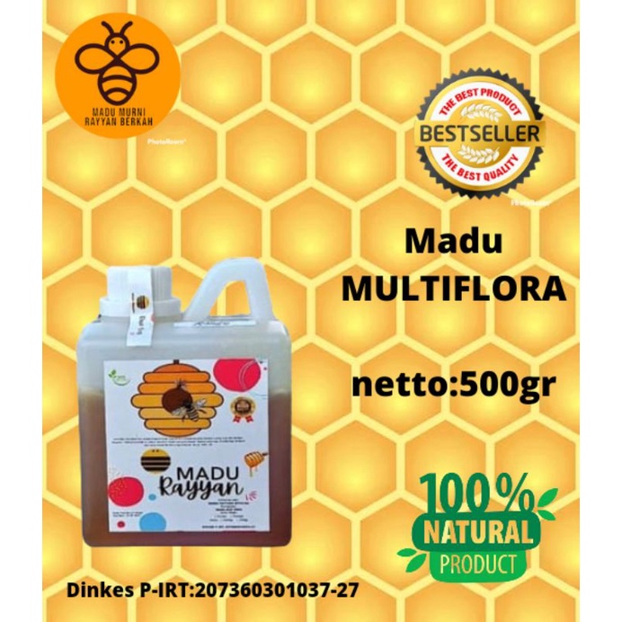 

Madu Murni 500gr Madu Asli Dari Nektar Multiflora 100% Raw Honey - Madu Multiflora