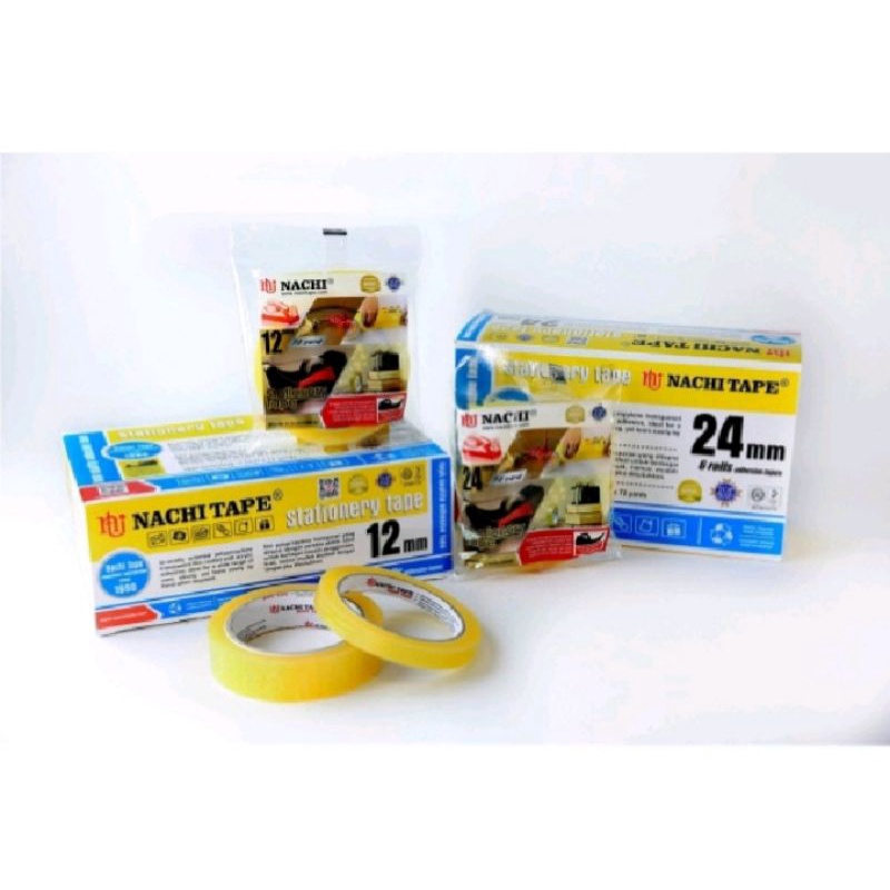 

Stationery Tape Nachi 24 mm x 72 yard - Selotip Isolasi Bening 1 Roll
