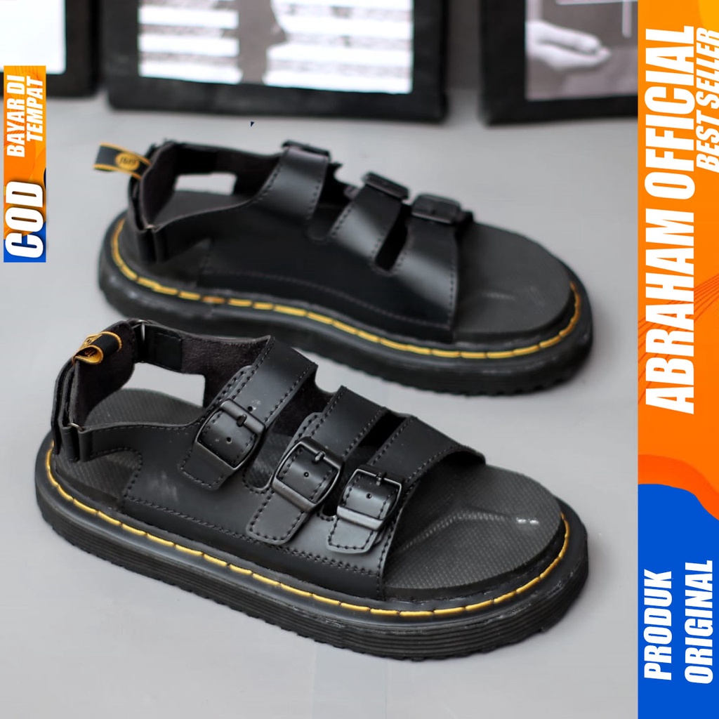 Sandal Sepatu Docmart Pria Sendal Slide Selop Pria Abaraham CROWD