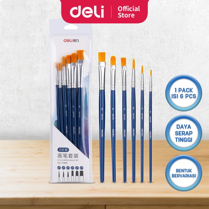 

Kulu Deli Set Kuas Warna Biru (6 Pcs / Pack) Kombinasi Bentuk Kuas 73885
