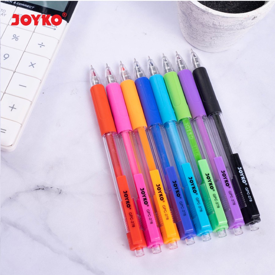 Color Gel Pen Pena Jel Warna Joyko GPC-278 8 Warna 0.5 mm