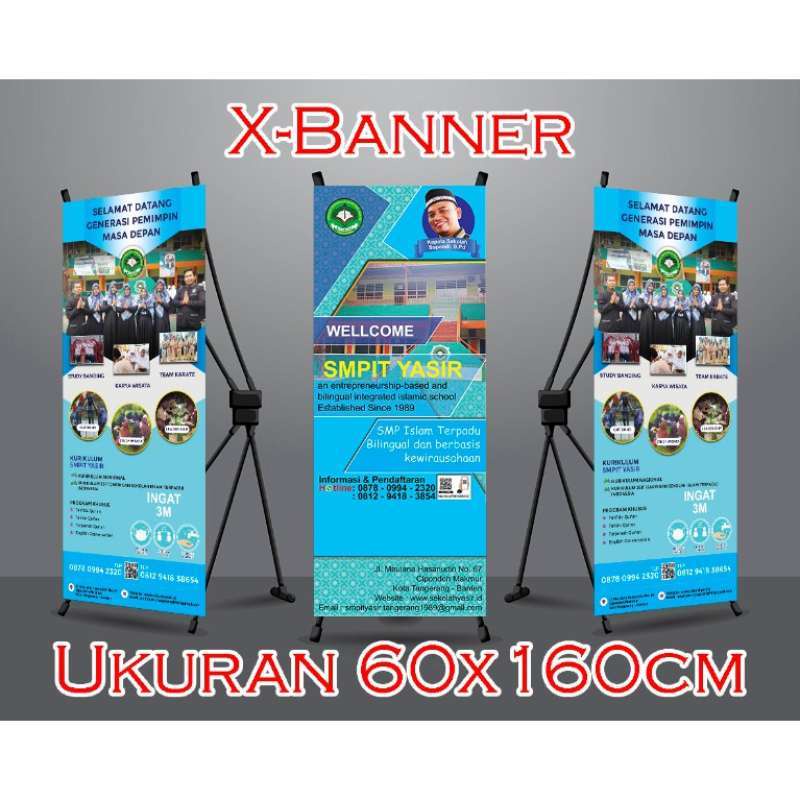 WDPrint Cetak X Banner / Y Banner Standing Banner Murah Wedding / Kecantikan / Wisuda - X/Y Banner F