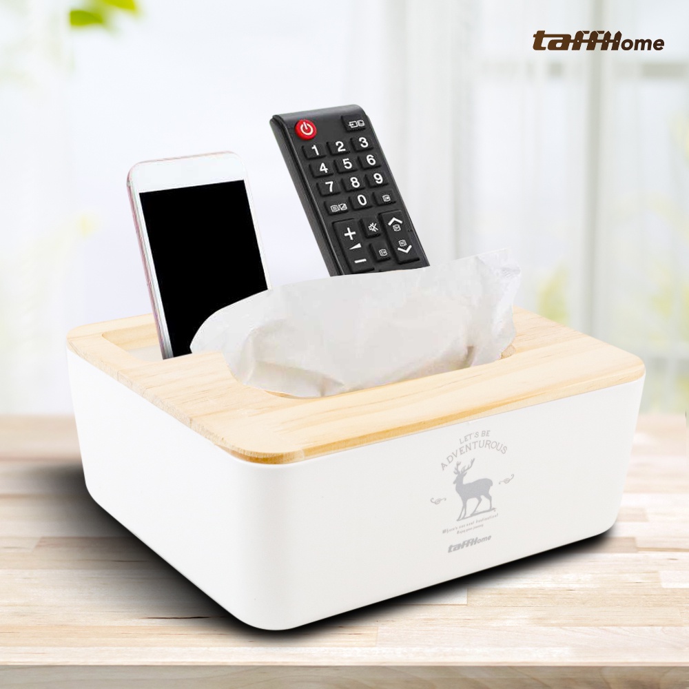 TaffHOME Tempat Tisu Kayu Multifungsi - ZJ004