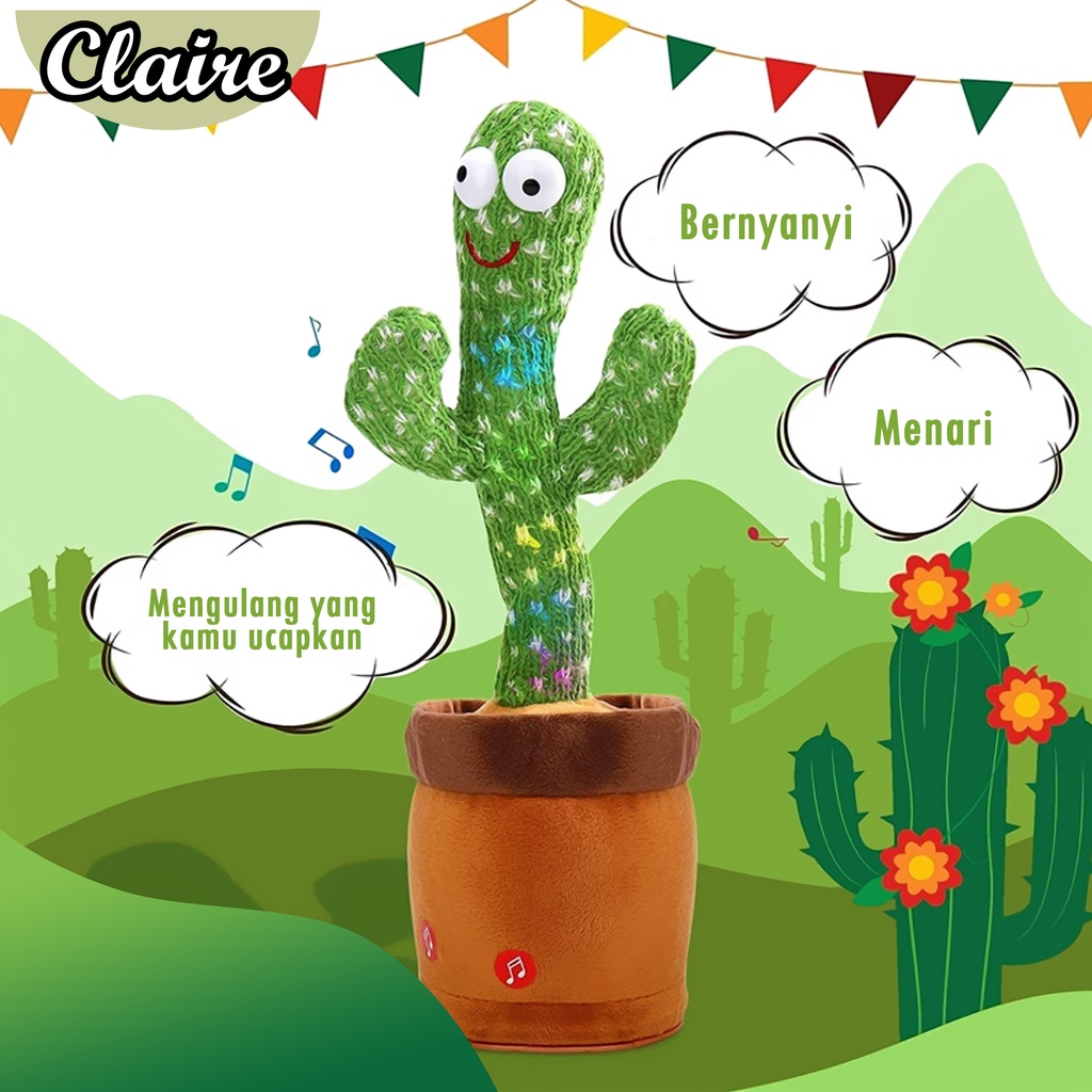 Cactus Toy Electronic / Boneka Kaktus Joget Joged / Kaktus Joget Viral Tiktok