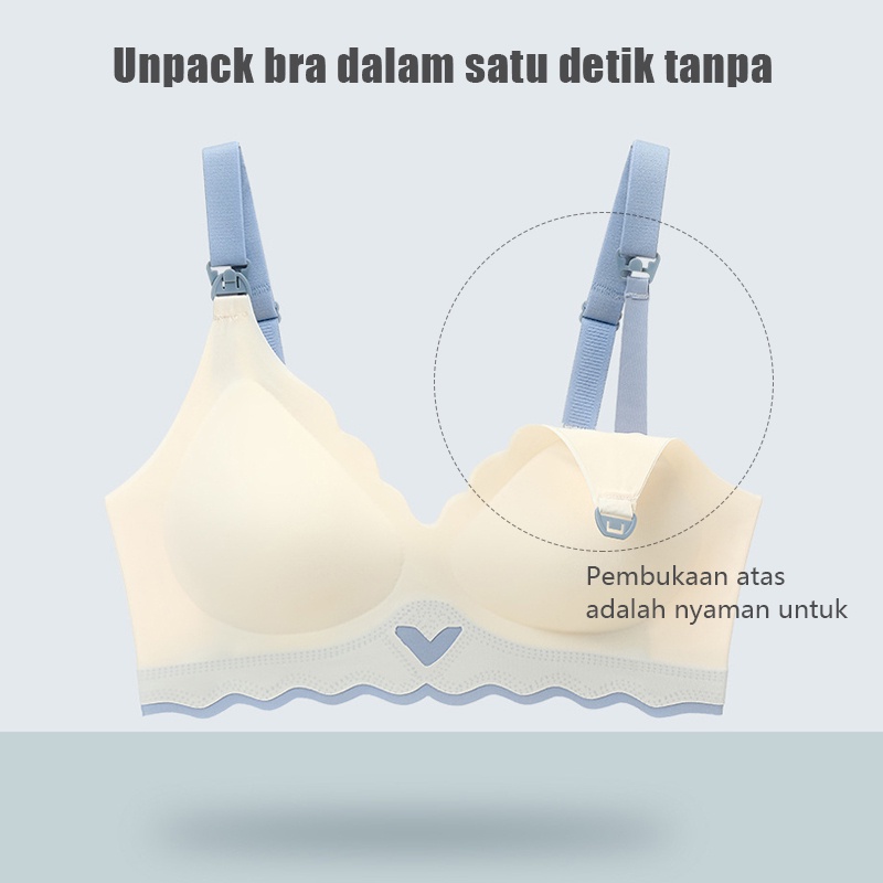 Bh Menyusui Tanpa Busa Tanpa Kawat Bahan Katun Nursing Bra Menyusui Busa Tipis kancing depan bh maternity B1087