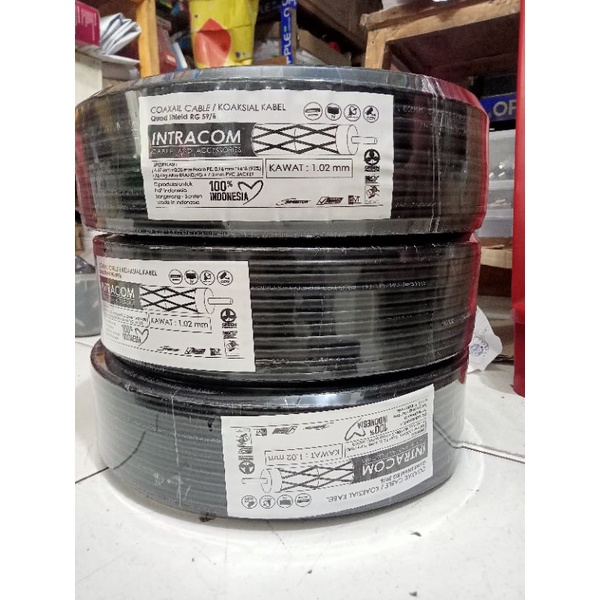 Kabel antena Rg 6 intracom 100 meter/kabel antena/kabel cctv