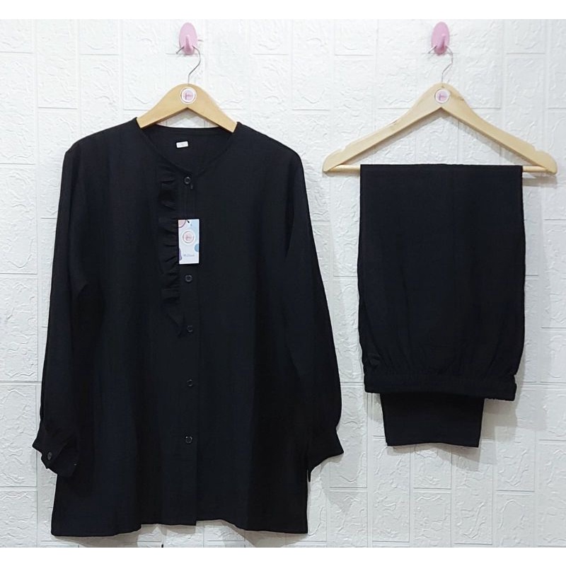 ONE SET POLO LINEN SETELAN // SETELAN POLO LINEN // SETELAN LINEN  //BUSUI FRIENDLY//PIYAMA//PREMIUM//HOMEY//BUSUI