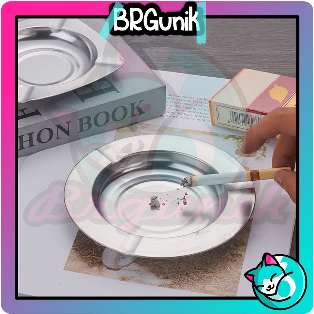 Asbak Rokok Stainless Bulat 12cm Mangkok Asbak Rokok Besi Ashtray Cigarette R863