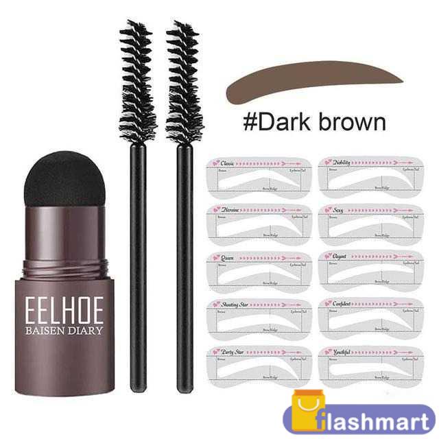 Flashmart Cetakan Alis Tempel Eyebrow Powder Stamp Set - WZT13