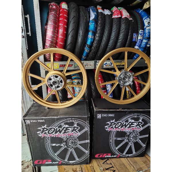 Velg copy daytona merk power drag 160/185 17 gold MX king