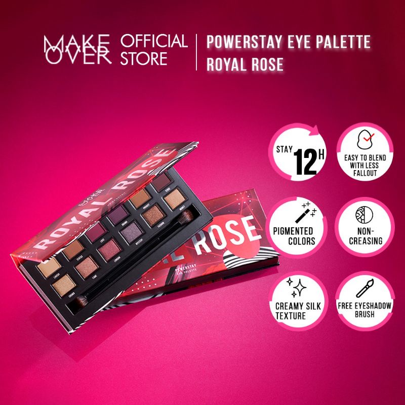 (GOSEND/COD) MAKE OVER POWERSTAY EYE SHADOW PALETTE - UPTOWN BAE ROYAL ROSE