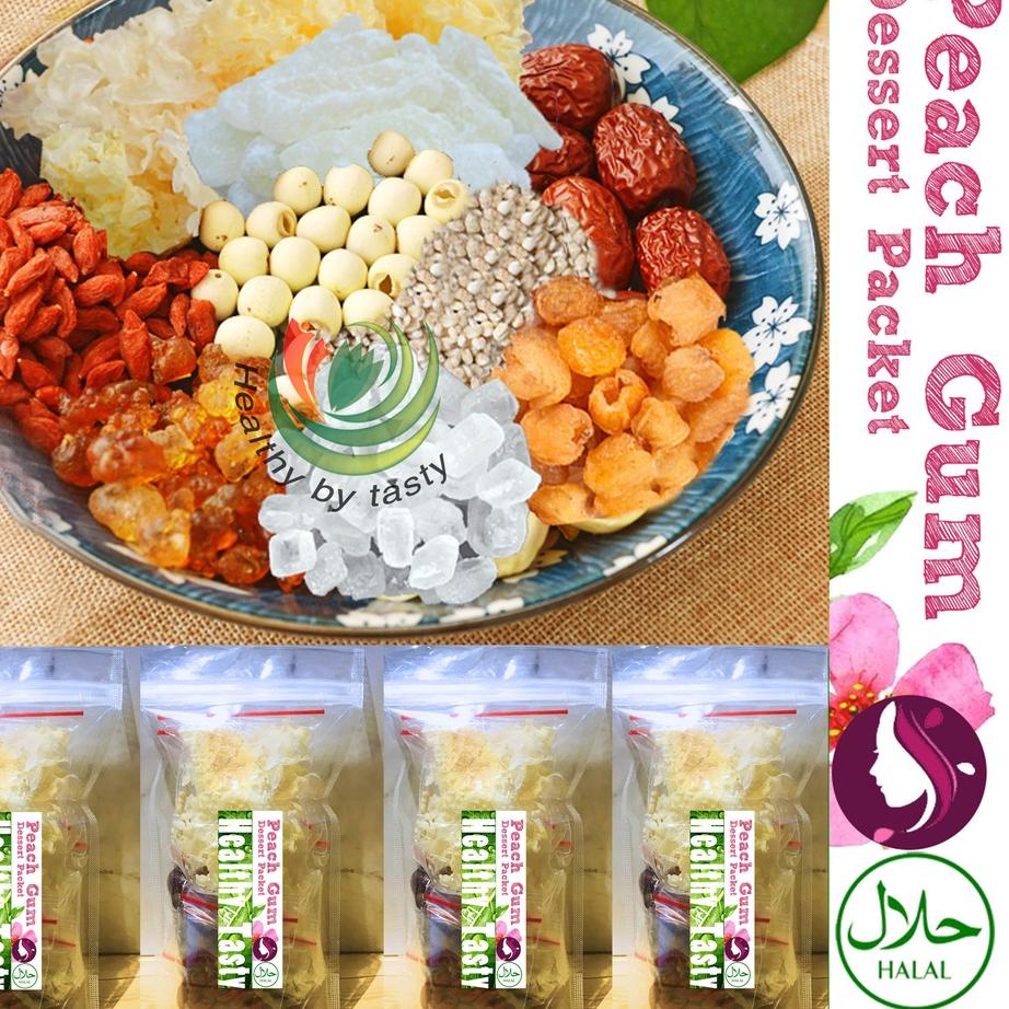 

LIL242 【Paket 】Peach Gum Paket PEACHGUM Dessert Premium Super Lengkap Tao Jiao Minuman Collagen HALAL **