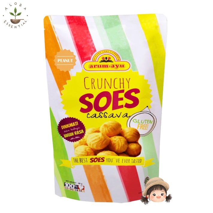 Arum Ayu Crunchy Soes Peanut 80gr - Kue Sus Kering Rasa Kacang