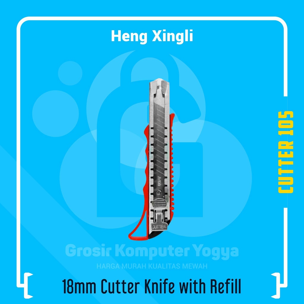 

Heng Xingli 18mm Cutter Knife Sliding with Refill Pisau Cutter Besar