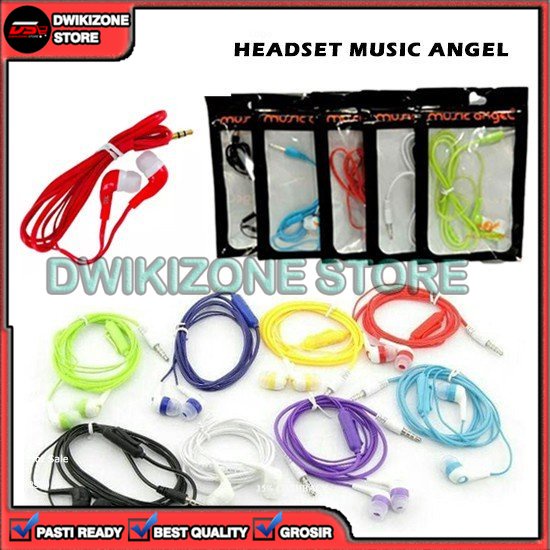 [DZS] HEADSET EARPHONES HANDSFREE HANDFREE MUSIC ANGEL STEREO SUPER BASS BERKUALITAS