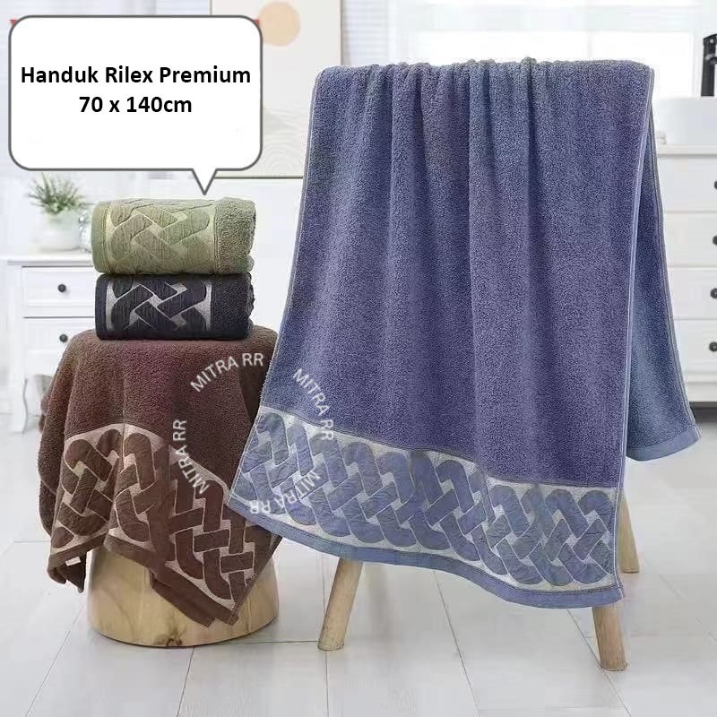 Handuk Rilex Premium Besar 70 x 140cm | Handuk Mandi Katun Premium Tebal