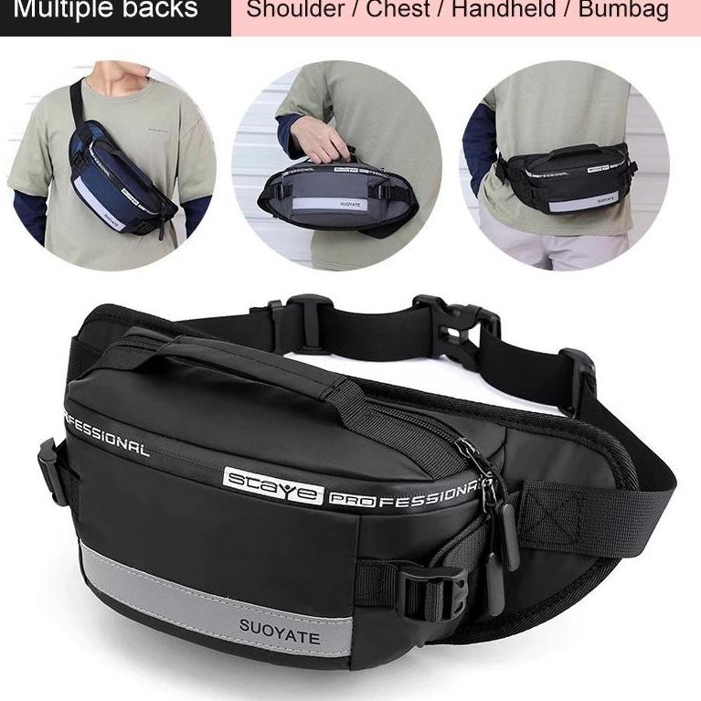 COD⚑ • Dunia_Tas123 ™ • HAOSHUAI 1100-6 Tas Pinggang/ Waist Bag Tas Selempang Anti Air [SEK.20Ja23υ]