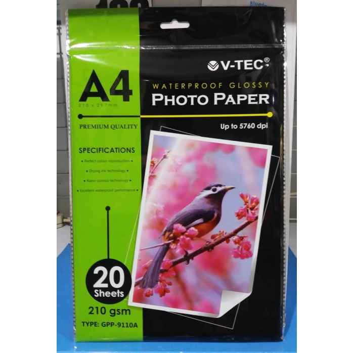 

V-TEC GLOSSY PHOTO PAPER A4 210 GRAM