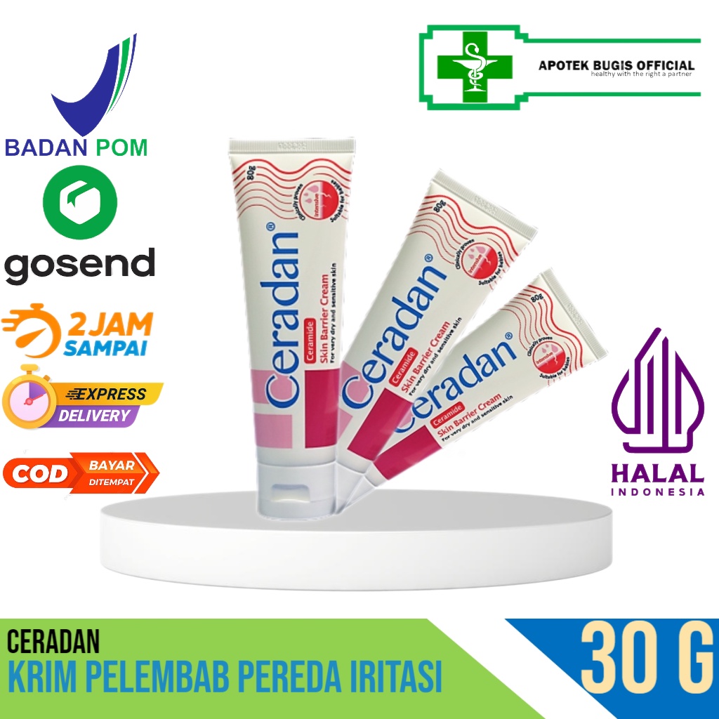 Ceradan Ceramide Dominant Skin Barrier Repair Cream 30 Gr | Krim Pelembab Pereda Iritasi Pada Kulit