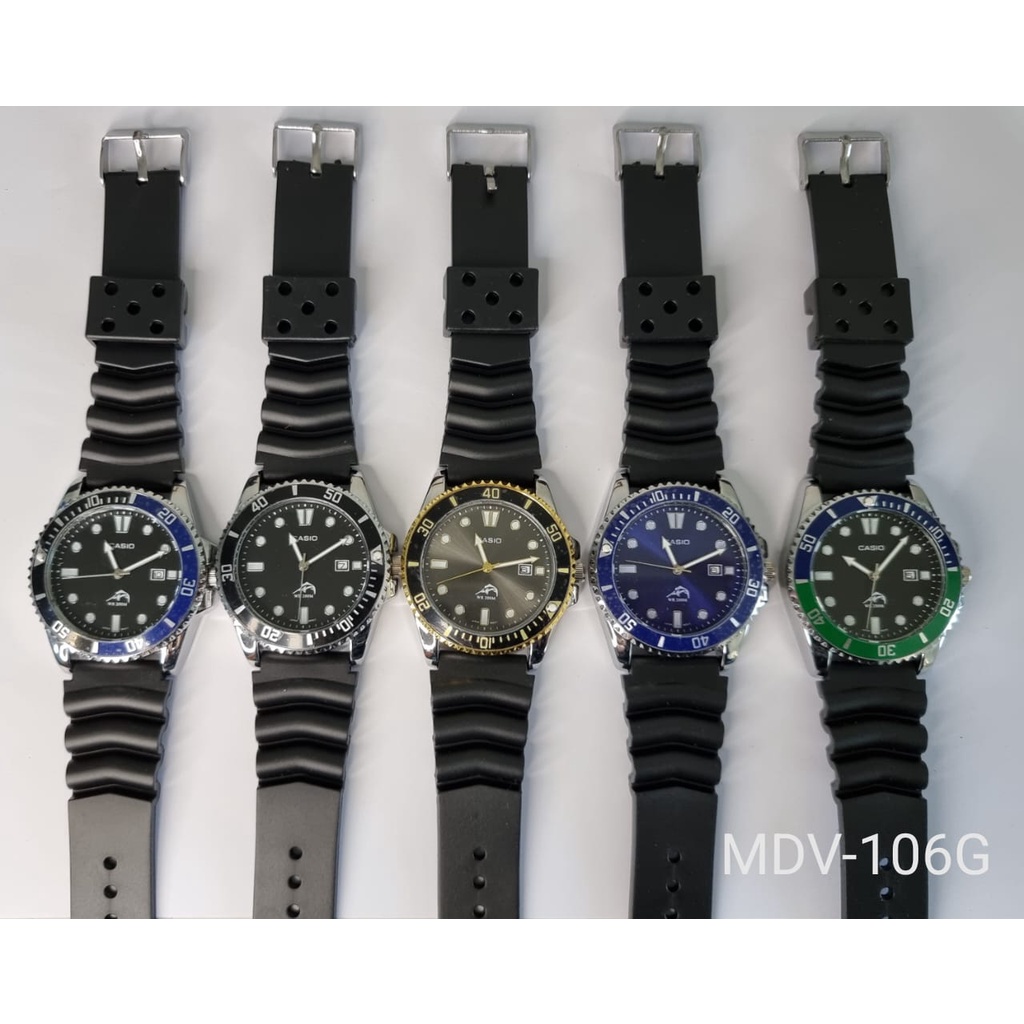 JAM COWOK CASIO MDV-106G-1A JAM TANGAN PRIA TANGGAL AKTIF JAM TANGAN RUBBER
