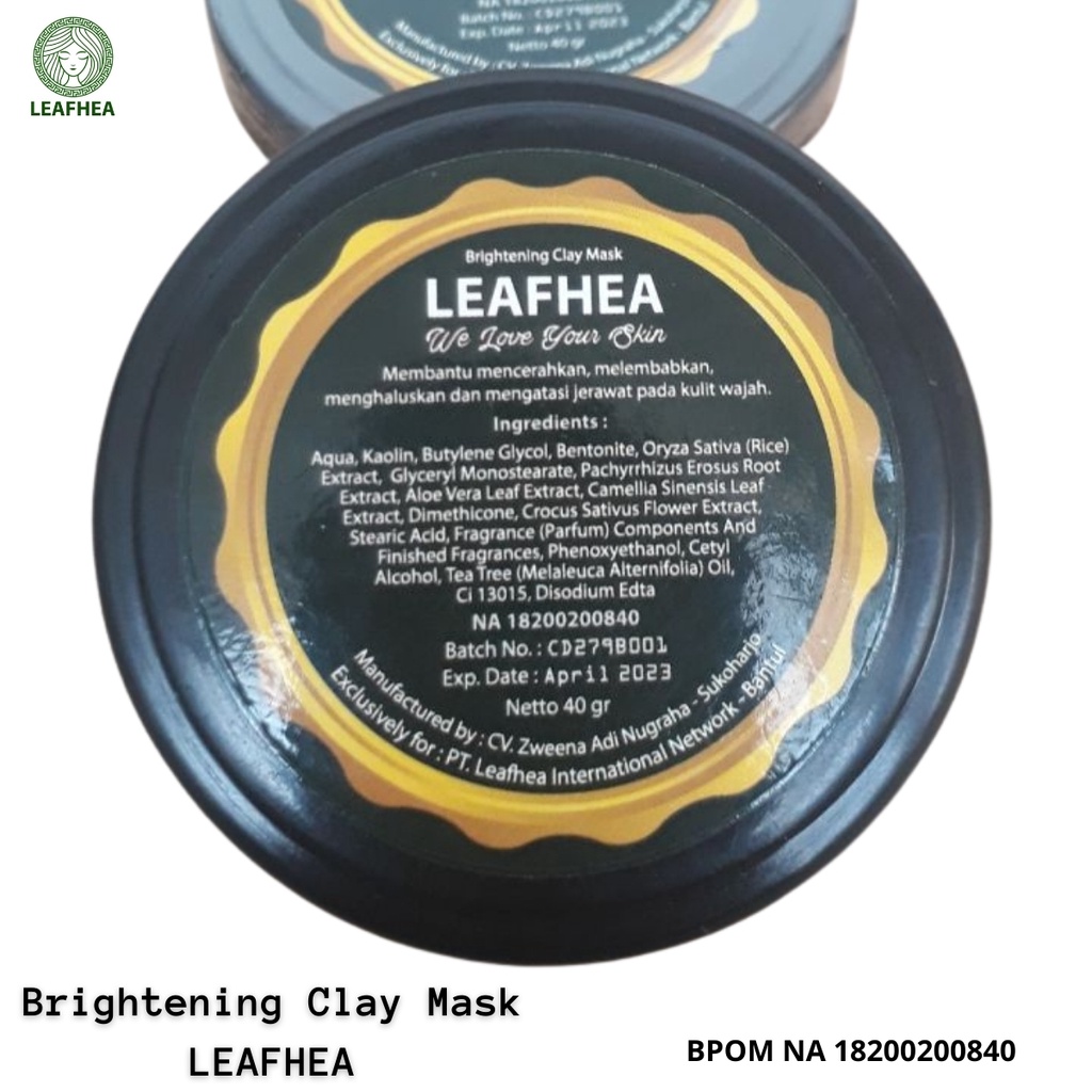 Clay Mask Leafhea - Masker wajah Leafhea | Original