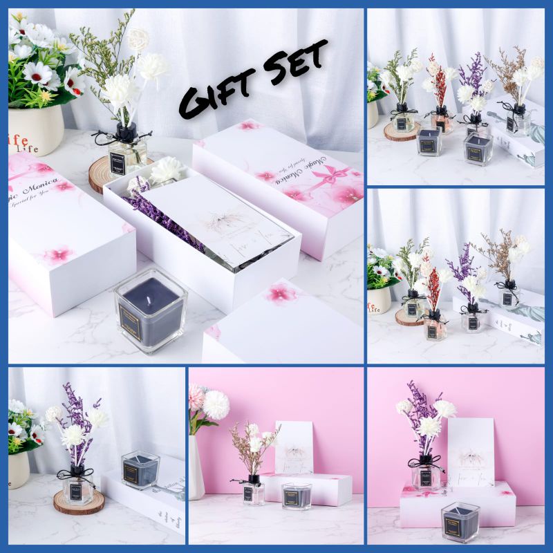 Reed Diffuser Gift set Reed Diffuser Hampers Reed Diffuser Aromatherapy Reed Diffuser Gift Box Scented Candle Gift Scented Candle Hampers Scented Candle Aromatherapy Scented Candle Gift Set Scented Candle Gift Box Souvenier Git Set Dekorasi dan Souvenier