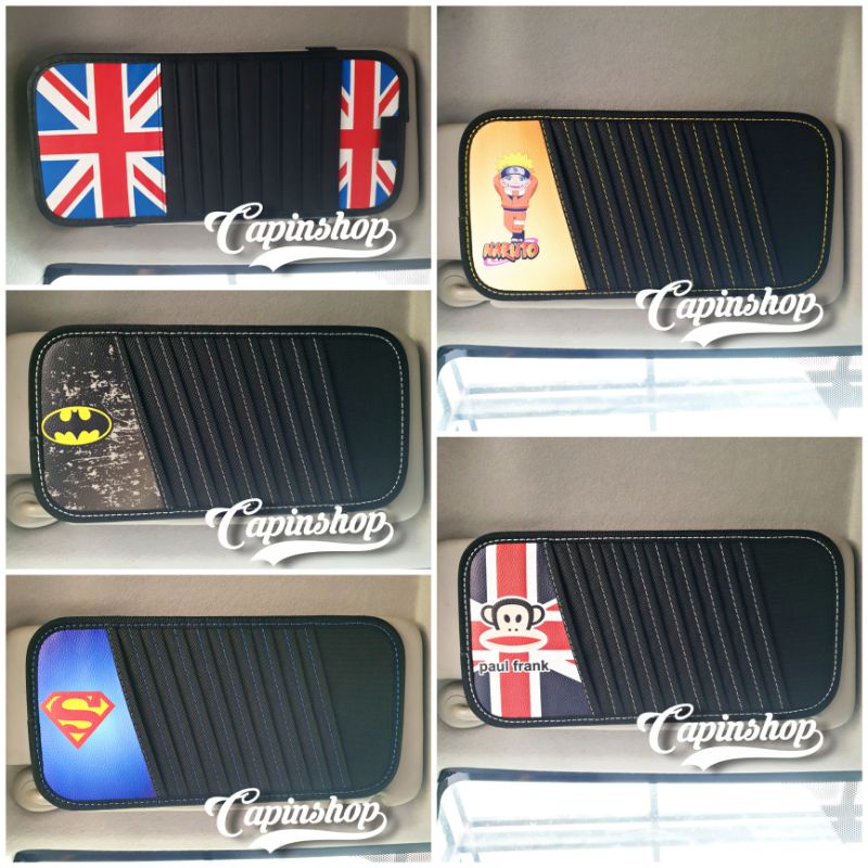TEMPAT CD //Aksesoris Mobil Sunvisor Doraemon Miniom Mickey Naruto Paulfrank