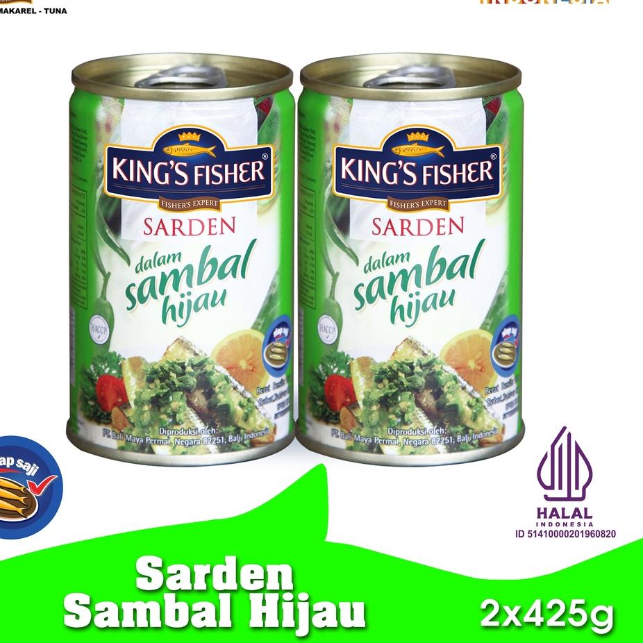 

Terbaru dan terlaris King's Fisher PAKET 2 PCS Sarden Sambal Hijau Makanan Kaleng 425 gr gas !!