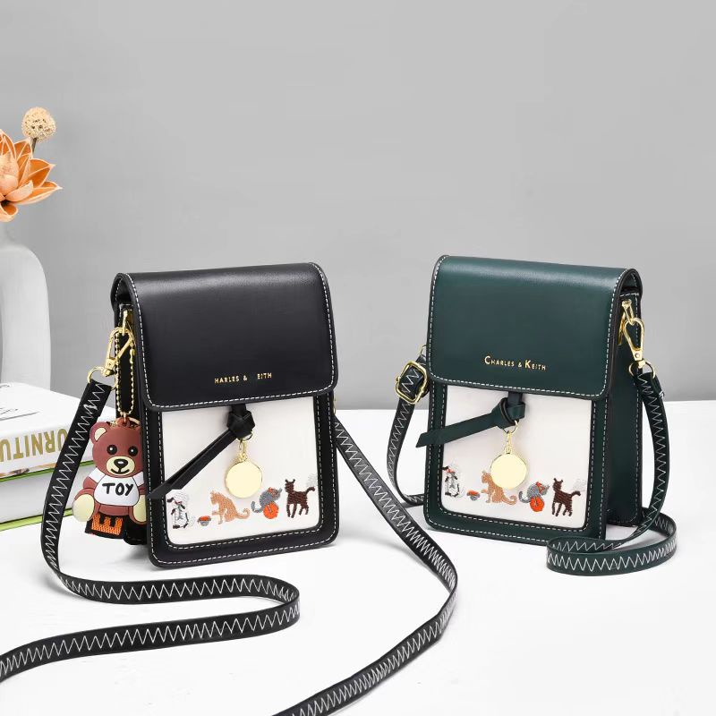 ZC 2914 RISCE TAS SELEMPANG BOX IMPORT WANITA CEWEK PEREMPUAN JAKARTA BATAM GANTUNGAN BEAR