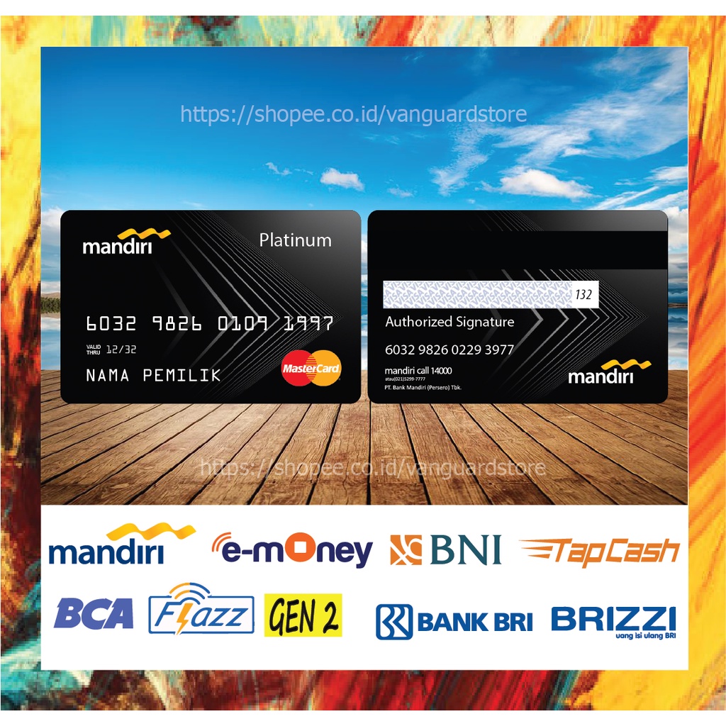 KARTU E MONEY E TOLL KARTU PLATINUM MANDIRI BLACK MASTERCARD 3 DEBIT CREDIT EMONEY MANDIRI FLAZZ BCA BNI TAPCASH BRIZZI BRI - 2 SISI