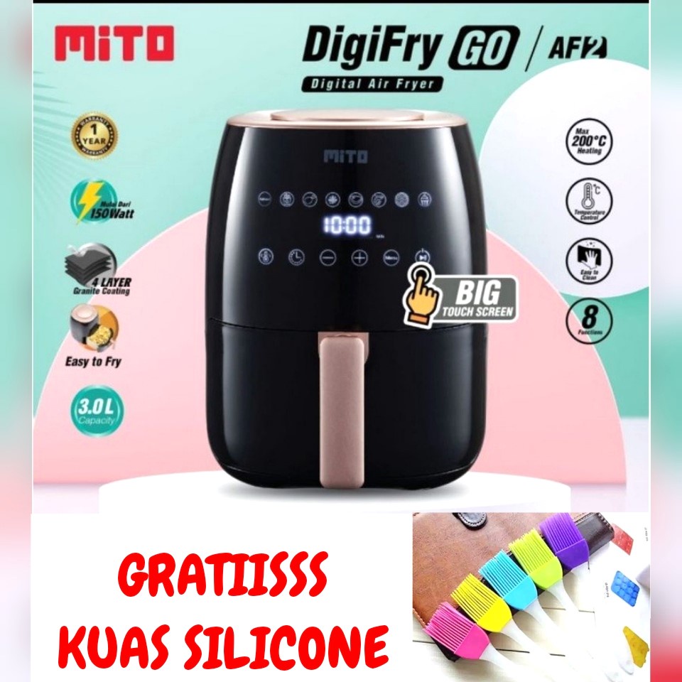 Air Fryer Mito AF2 Digital Air Fryer Mito Kapasitas 3 Liter - Low Watt