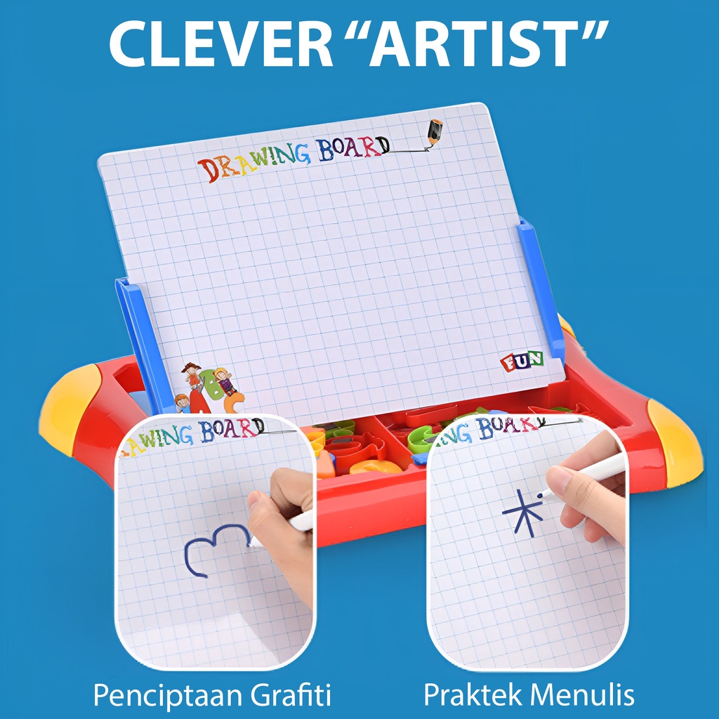 Drawing Board Magnetic Mainan Edukasi Anak | Mainan Menggambar Anak | Hadiah Ulang Tahun Anak Cowok