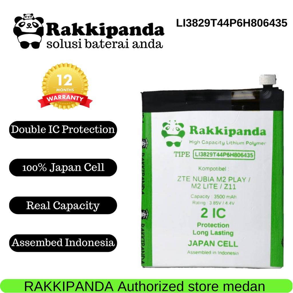 BATERAI RAKKIPANDA LI3829T44P6H806435 FOR ZTE NUBIA M2 PLAY / M2 LITE / Z11