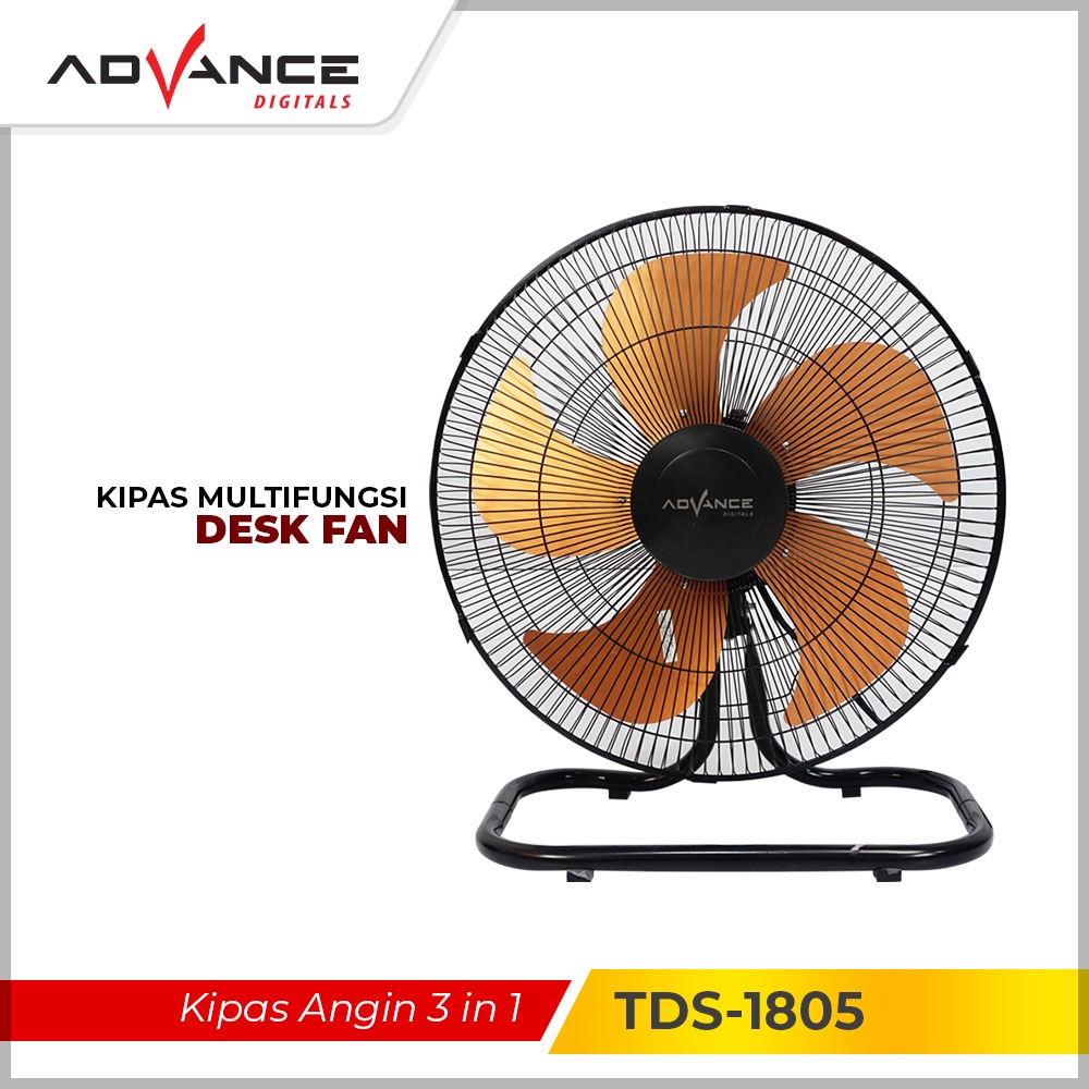 ADVANCE Kipas Angin 3in1 Berdiri / Meja / Dinding TDS-1805 Garansi Resmi Advance 1 Tahun