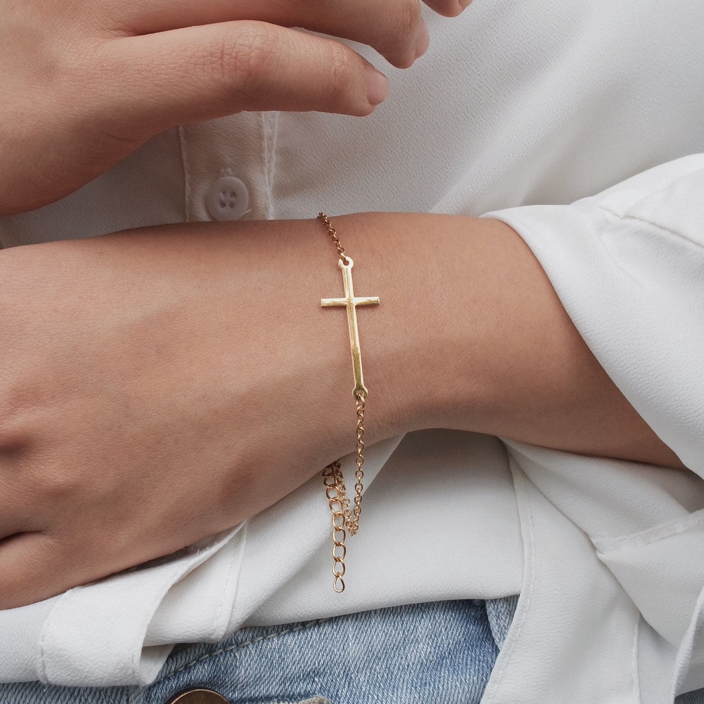 (ANTI KARAT) - CROSS BRACELET / GELANG SALIB - STAINLESS STEEL