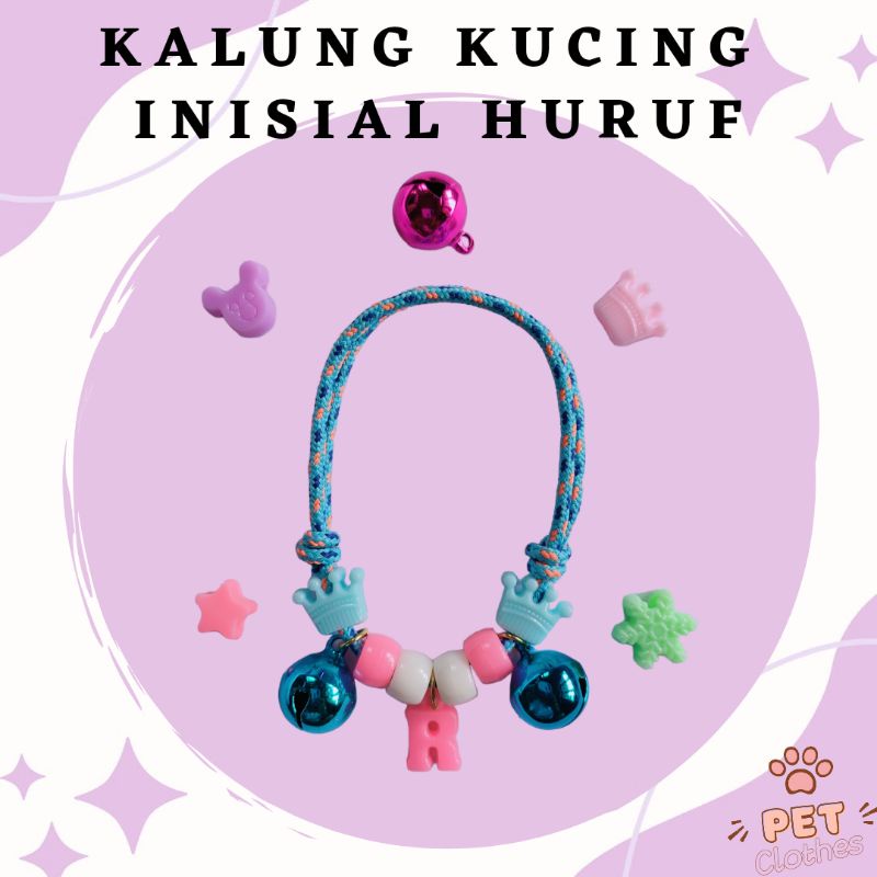 Kalung Kucing Inisial Huruf