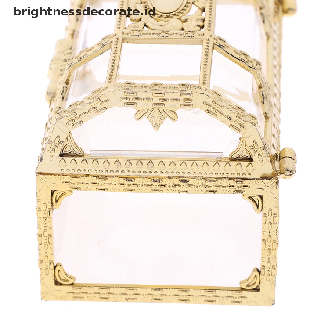 [Birth] 1pc Kotak Penyimpanan Portable Candy Hollow Gold Silver Treasure Chest Case Organizer [ID]