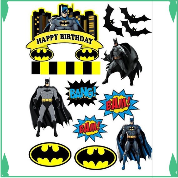 Topper cake karakter batman  baner kue ultah Fadhilsouvenir