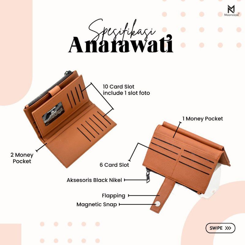 [Bergaransi] Dompet panjang Dompet wanita Anarawati Original by moonzaya