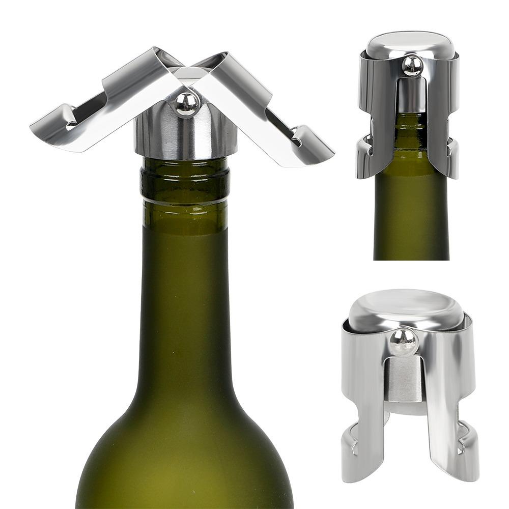 [Elegan] Champagne Stopper Portable Tahan Lama Alat Bar Dapur Silikon Tombol Ganda Tahan Karat Stopper Botol Wine