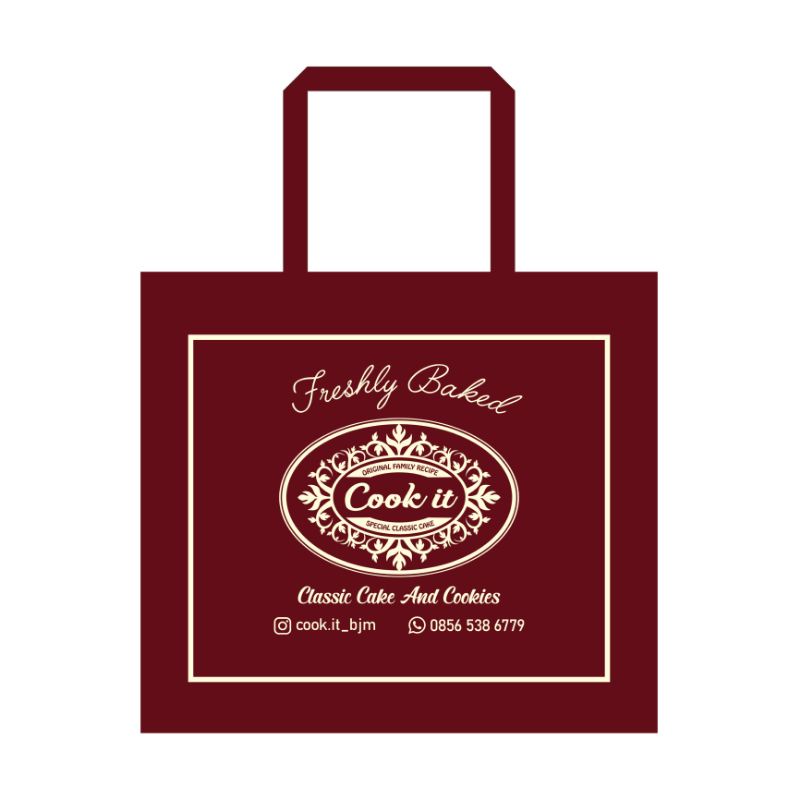 

Goodie Bag Spunbond Ukuran 32 cm x 27 cm x 25 cm Plus Sablon Custom