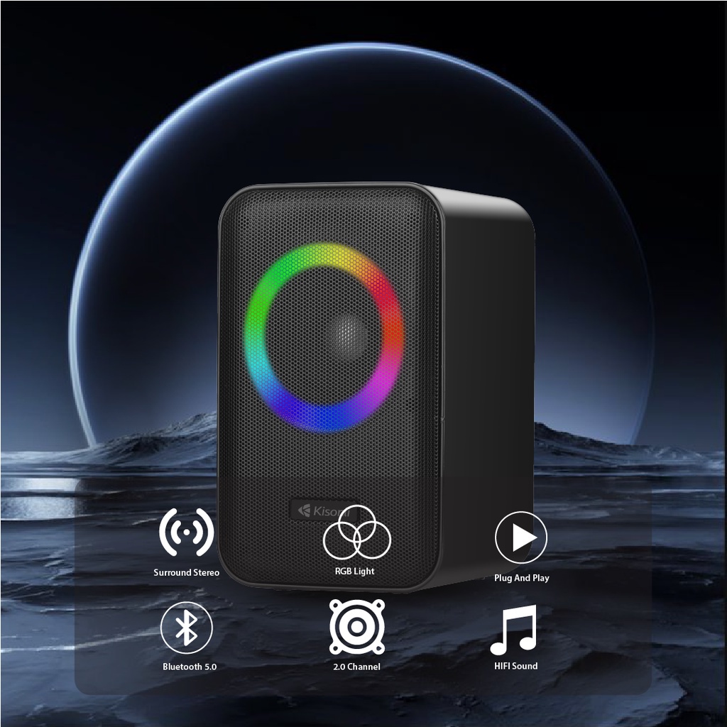 Speaker KISONLI X20 Laptop / PC / Gaming Super Bass Kisonli Portable RGB Lighting Garansi 1 Tahun - ACS