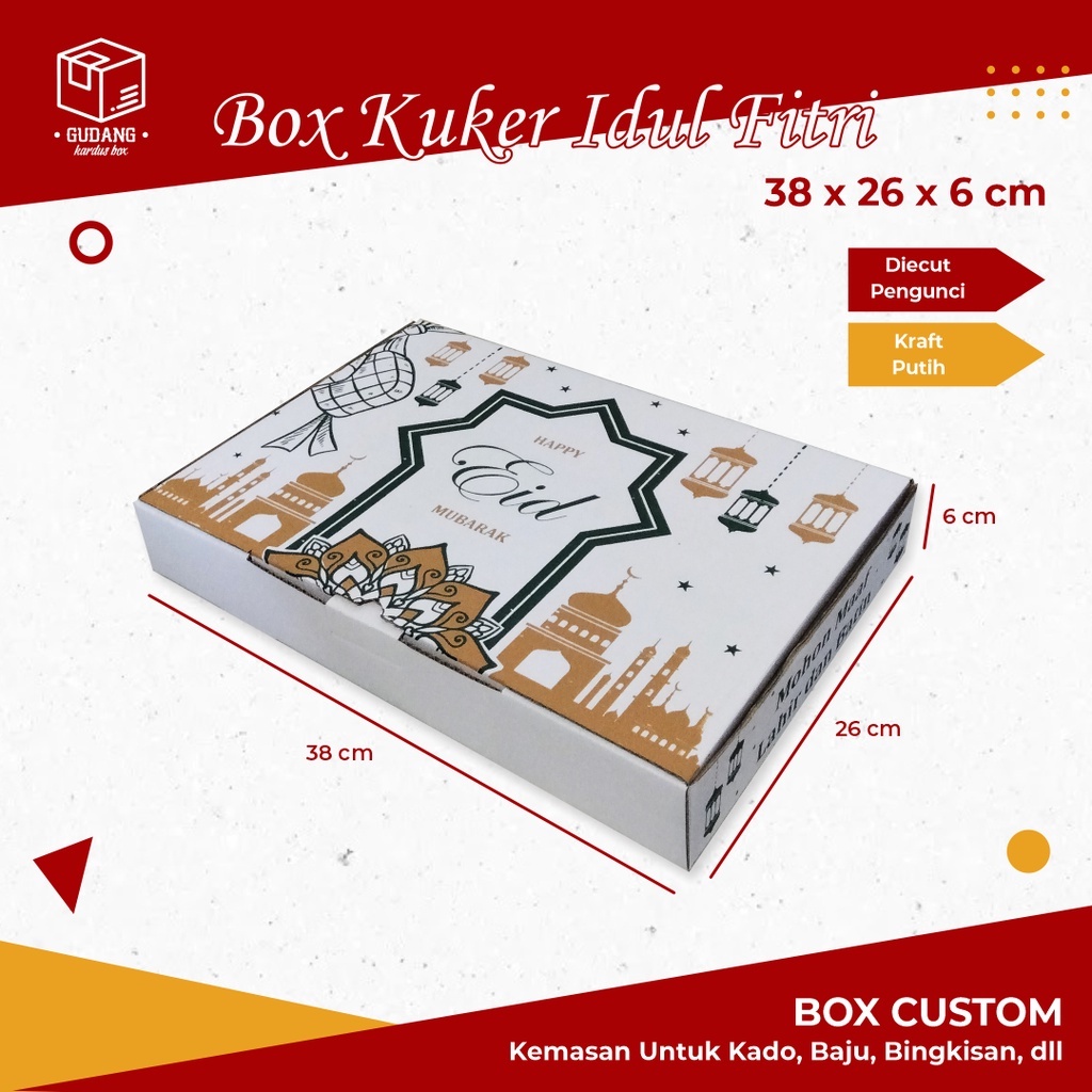 

PAKET HEMAT 5 PCS Box (38 x 26 x 6 cm) (kuker toples 250 gr isi 6) Kuker Karton/Polos/Kardus/Hampers/BoxKue/BoxKuker/kue kering