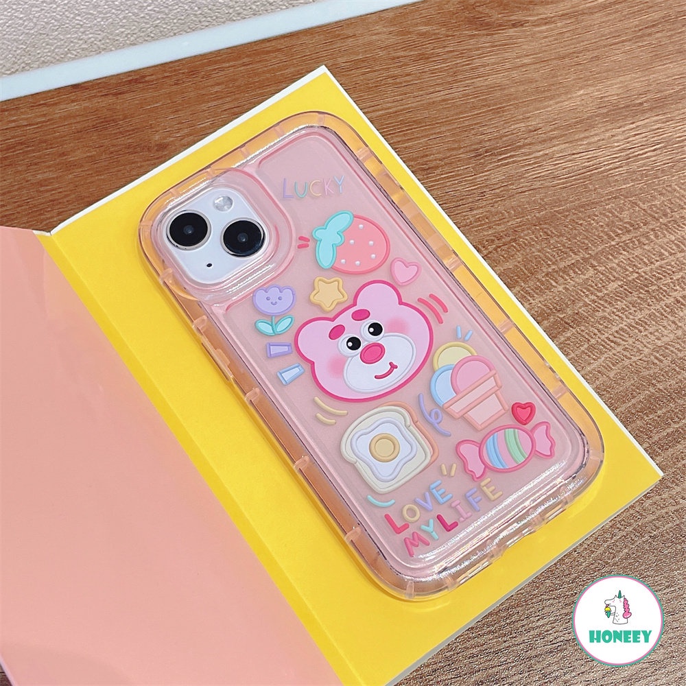 Soft Case TPU Transparan Anti Ketukan Motif Strawberry Untuk IPhone 14 13 12 11 Pro Max