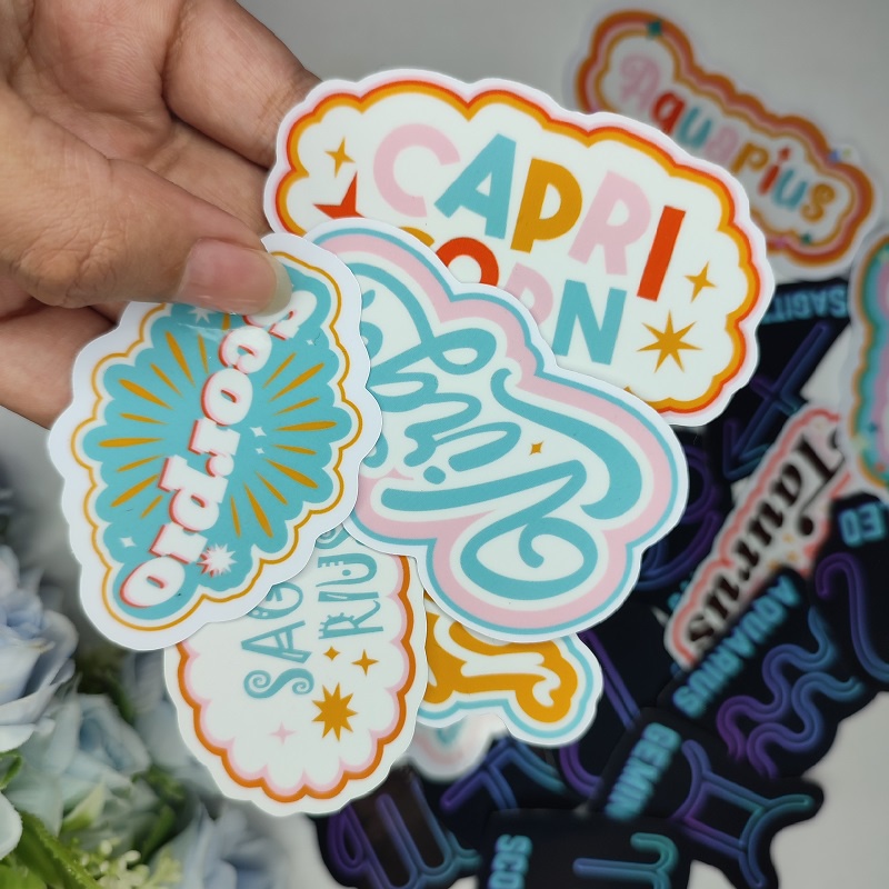 Stiker Satuan Zodiac Sign Colorfull  Waterproof Sticker Ecer  Bintang Lucu Aesthetic Hiasan Laptop Botol Tumbler Case Hp DIY Stiker Laptop Notebook