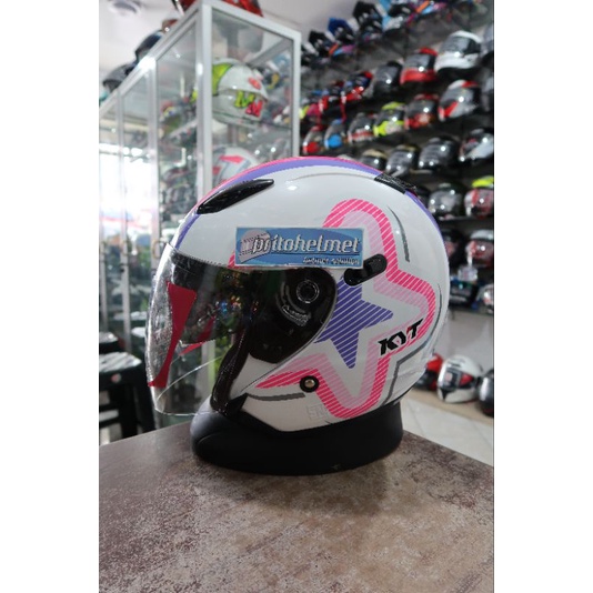 KYT DJ Maxi  Seri 5 Pink White 2Visor