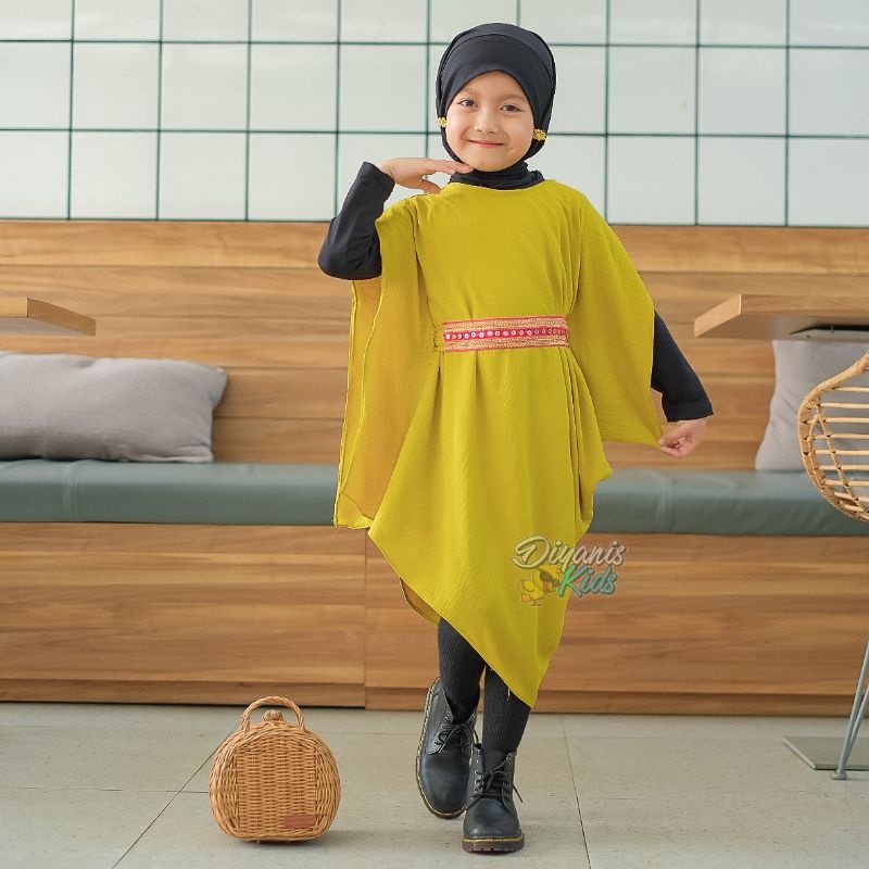 REYNA-kaftan anak/ kaftan anak/Dress anak bahan crincle airflo